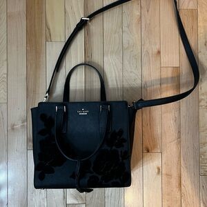 Kate Spade Black Floral Crossbody Purse